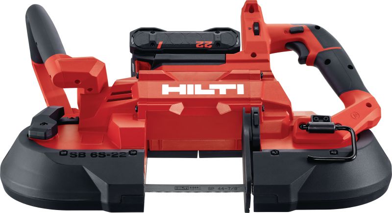 Scie à ruban à découpe profonde SB 6S-22 Scie à ruban à découpe profonde sans fil, pour des découpes précises, silencieuses et pratiquement sans étincelles dans le métal, jusqu’à 127 mm │ 5 po de profondeur, avec un seul déclenchement de la détente (plateforme de batteries Nuron)