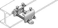 Connecteur de poutre MQS-IB Raccord pour poutre galvanisé et prémonté avec homologation FM pour le support sismique des tuyaux de gicleurs d’incendie sur les structures en acier