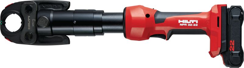 NPR 32-22 Pipe press tool Versatile and comfortable cordless inline press tool compatible with interchangeable 32 kN press jaws and rings (Nuron battery platform)