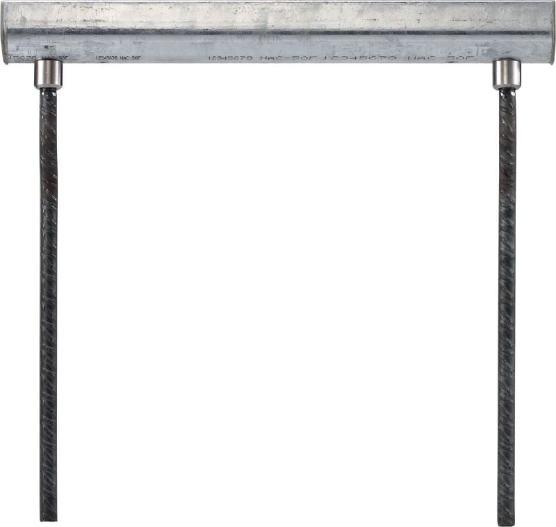 Rail pour fers d'armature passant devant dalle HAC Rail insert de tailles et longueurs standard pour les applications de devant de dalle