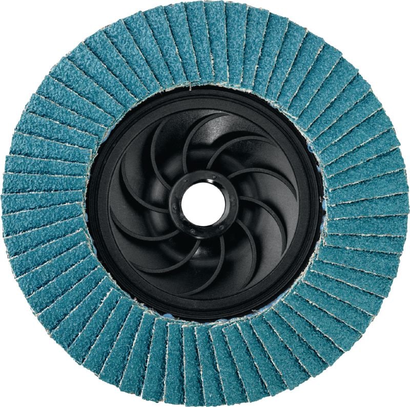 AF-D PL SP Threaded convex flap disc Premium plastic-backed convex flap discs with thread for rough to fine grinding of stainless steel, steel and other metals
