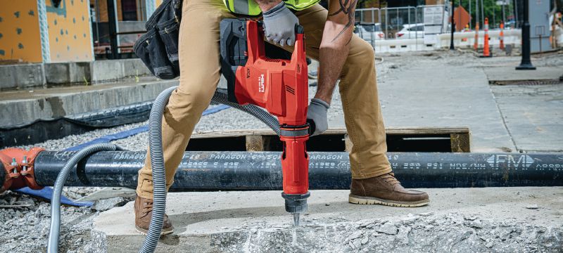 TE 60-22 Cordless rotary hammer Cordless SDS Max (TE-Y) rotary hammer with Active Vibration Reduction and Active Torque Control for heavy-duty concrete drilling and chiseling (Nuron battery platform) Applications 1