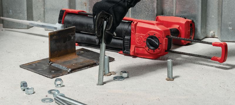 Tige d'ancrage HAS-V-36 Tige d'ancrage haute performance pour les chevilles époxy/hybrides à injection (acier au carbone, catégorie 36 selon ASTM F1554, zingué) Applications 1