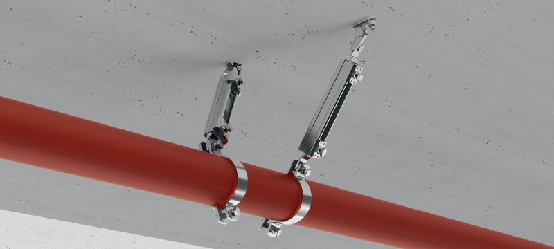 MQS-SP Colliers de serrage galvanisés préassemblés homologués FM pour le support parasismique des tuyaux de gicleurs Applications 1