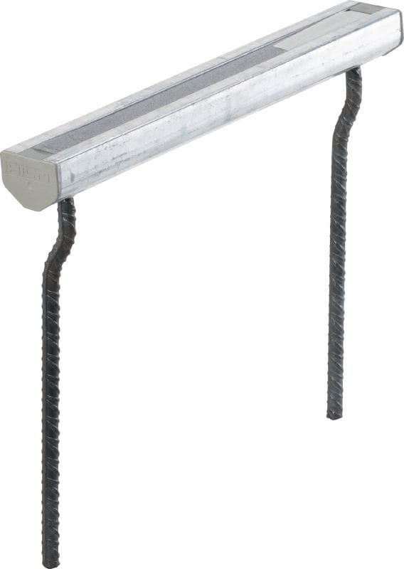 Rail pour fers d'armature passant devant dalle HAC Rail insert de tailles et longueurs standard pour les applications de devant de dalle