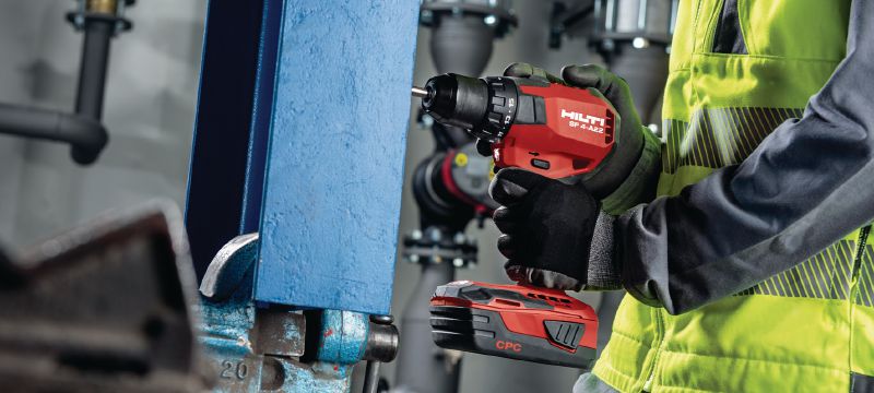 Visseuse-perceuse sans fil SF 4-A22 Perceuse/visseuse compacte à batterie de 22 V munie d'un moteur sans balai procurant un rendement supérieur pour les tâches légères ou dans les endroits difficiles d'accès Applications 1