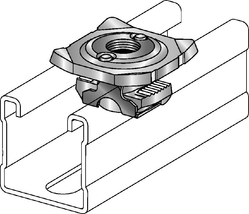 MQA-F Pipe clamp saddle Hot-dip galvanized (HDG) pipe clamp saddle for connecting threaded components (imperial) to MQ strut channels