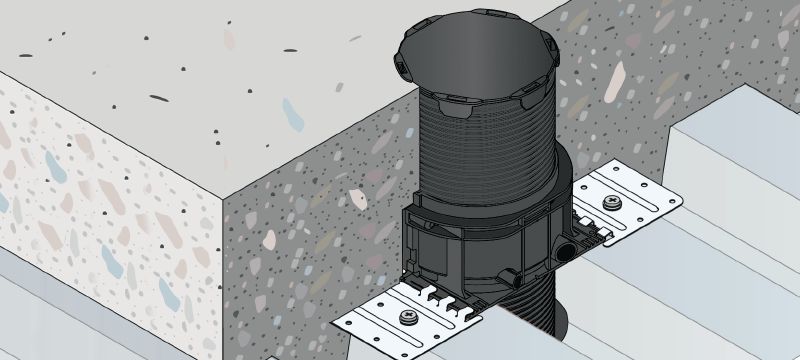 CP 680-M Cast-in firestop sleeve One-step firestop cast-in sleeve for metal pipe penetrations through floors. Place it and forget it Applications 1