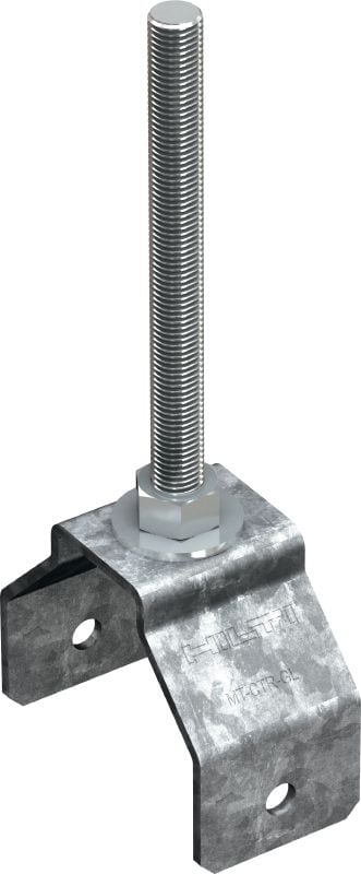 Dispositif de suspension de rail lourd MT-CTR-GL OC Dispositif de suspension des rails lourds MT-90 et MT-100 sur tige filetée afin de créer un trapèze pour charges lourdes MEP et CVCA