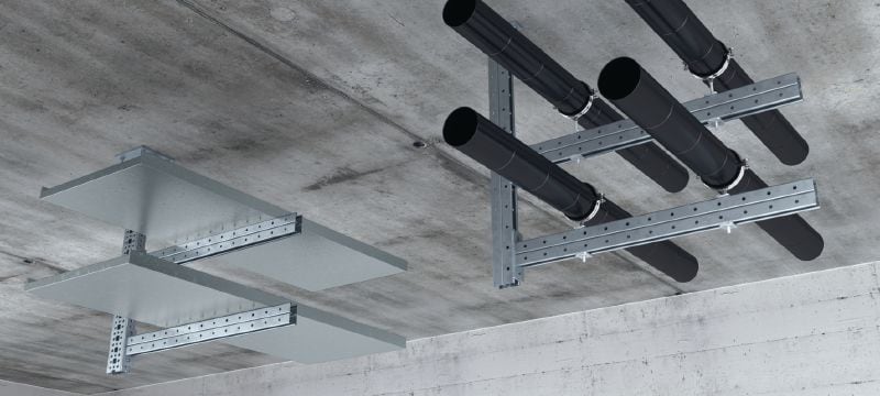 Bras en porte-à-faux MT-BR-40 OC Bras en porte-à-faux avec profilé à entretoise MT-40, pour une utilisation en milieu extérieur avec faible pollution Applications 1