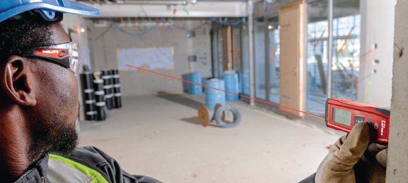 Lasermètre PD-S Lasermètre facile à utiliser pour mesurer les distances et les surfaces jusqu'à 60 m / 200 pi Applications 1