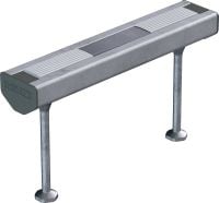 Rail d'ancrage HAC-V standard Rails d'ancrage préscellés avec une capacité de charge améliorée et de multiples profondeurs d’implantation, pour une fixation économique des façades-rideaux