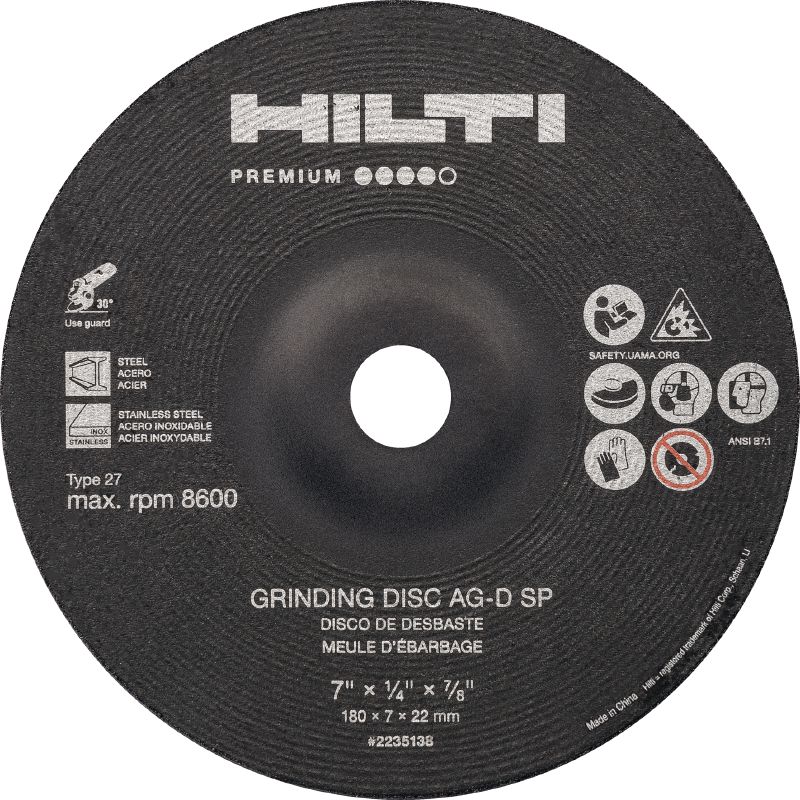 AG-D SP Type 27 Grinding disc High-performance abrasive grinding disc for fast, rough grinding of stainless/carbon steel (Type 27)