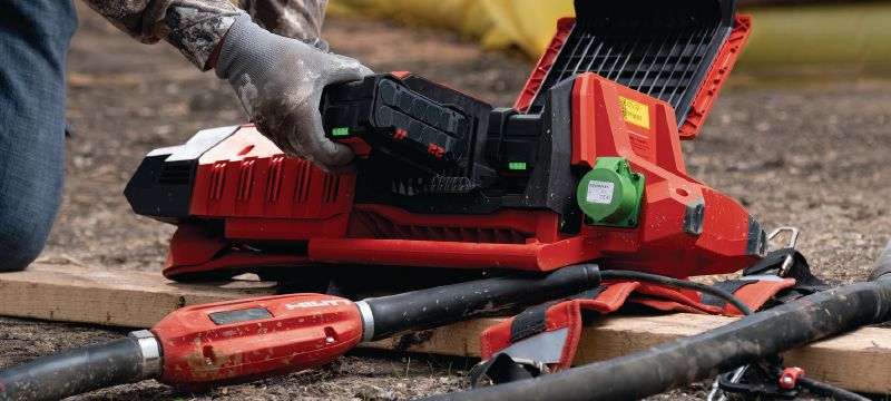 Tiges pour vibrateur à béton NCV 10-22 Tige pour vibrateur à béton interne à utiliser avec les vibrateurs à béton pour sac à dos alimentés par batterie NCV 10-22 de Hilti (plateforme de batteries Nuron) Applications 1