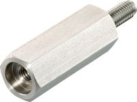 Saillies filetées (acier inoxydable) Étrier fileté mâle-femelle en acier inoxydable pour fixation à des poutres en acier revêtues de protection passive contre le feu (PFP)