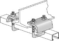 Clips-étaux pour entretoise Clips-étaux électrozingués pour la fixation des traverses aux poutres d'acier; pour applications légères