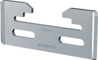 Connecteur à point fixe MT-FPS-FF Console double avec enduit extérieur pour fixer les sabots de tubage MP-PS aux rails lourds modulaires MT de Hilti comme point fixe dans des environnements légèrement corrosifs