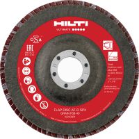 AF-D FT SPX Flap disc Ultimate fiber-backed flat flap discs for rough to fine grinding of stainless steel, steel and other metals