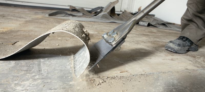 Racloirs pour plancher TE-YX FS Burins racleurs de sol SDS Max (TE-Y) extra-affutés pour l'enlèvement des sols et des revêtements à l'aide d'outils de démolition Applications 1